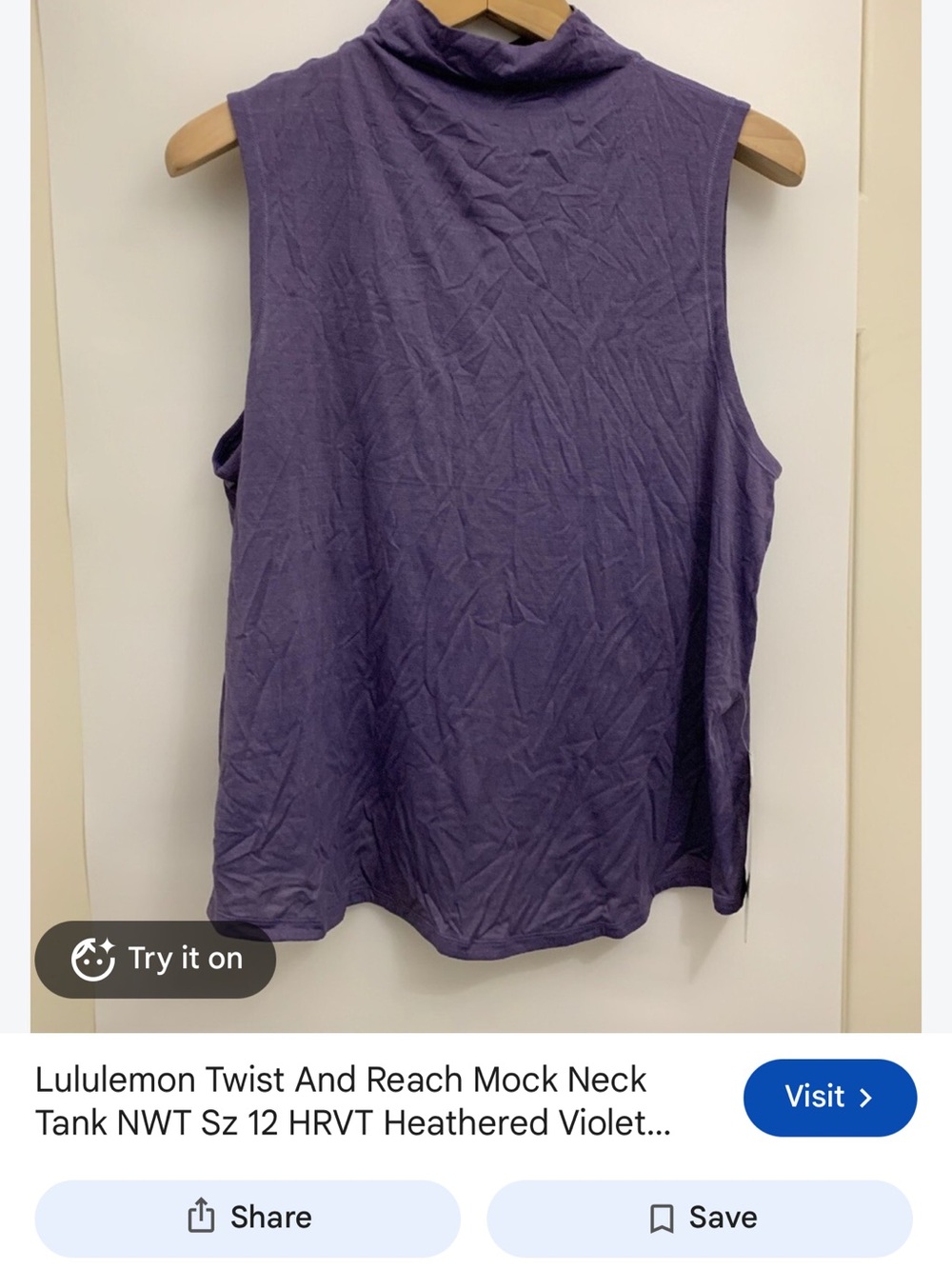 lululemon athletica Sleeveless Mock Neck Tank — Heathered Purple